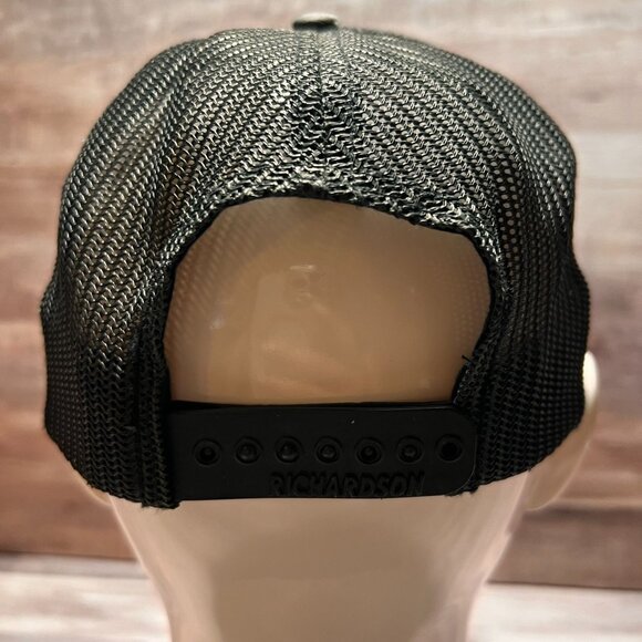 Richardson Style 112 Mens Black Embroidered Mountain Trucker Hat Adjustable - Picture 5 of 11